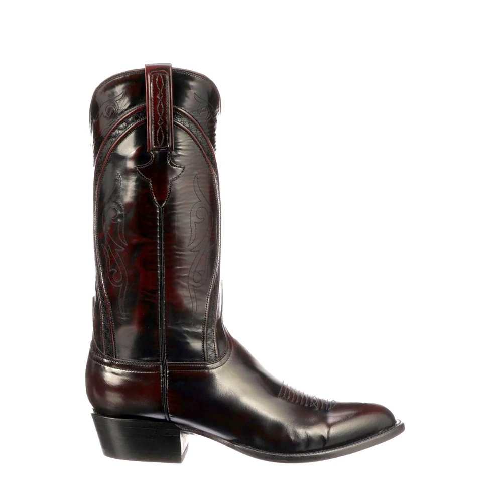 Lucchese Men's Cowboy Boots in Dark Burgundy Brown